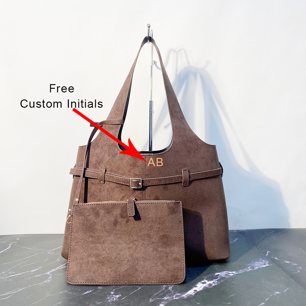 Tote Bag Leather Monogram - Luxury Large Capacity Frosted PU Leather