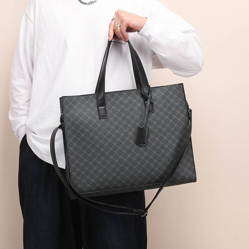 Tote Bag Leather Monogram - Large Capacity Vintage Monogram Tote Bag