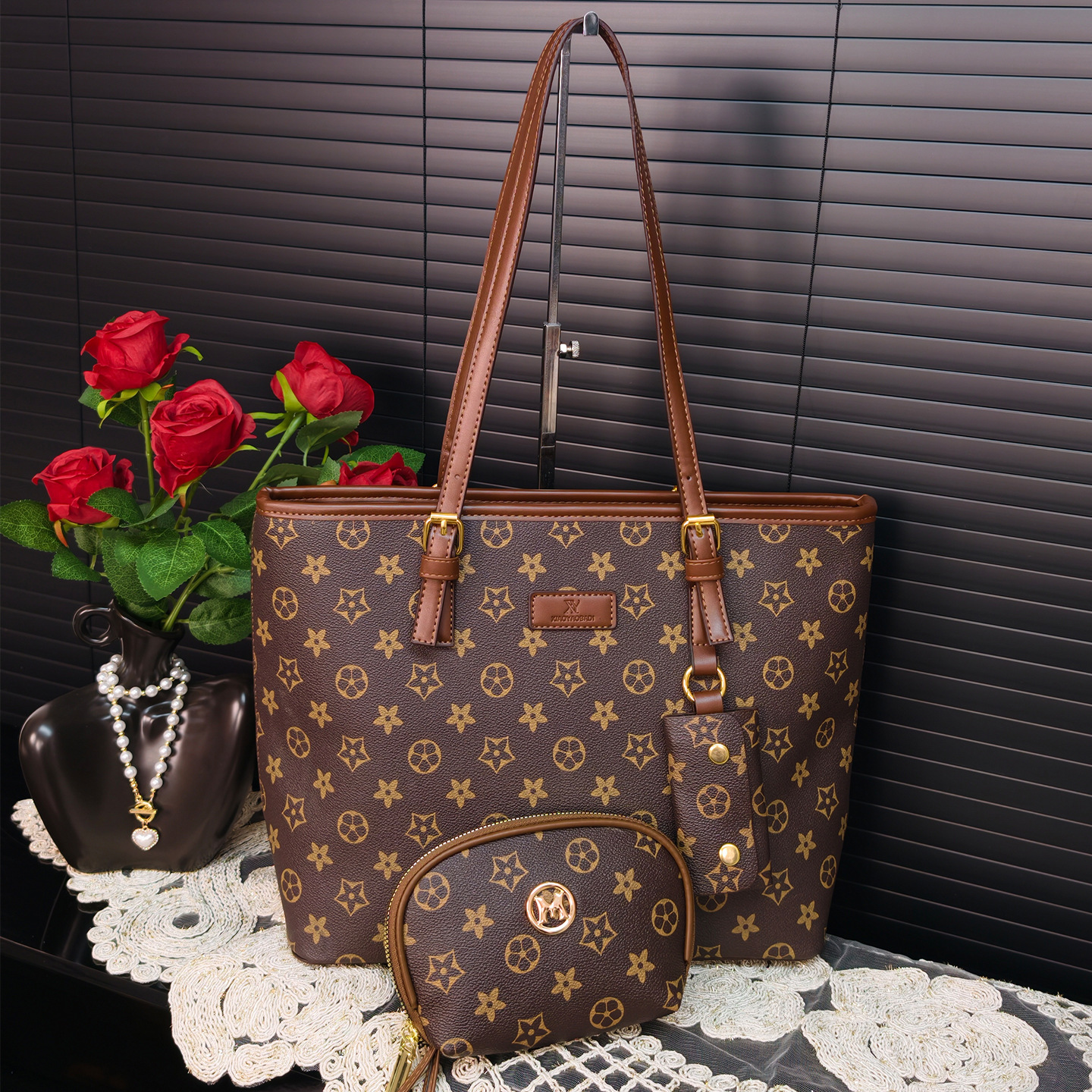 Tote Bag Leather Monogram - 2026 Luxury Monogram Tote Set, Large