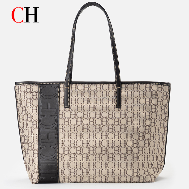 Tote Bag Leather Monogram - CH Tote Bag Monogram Print Large