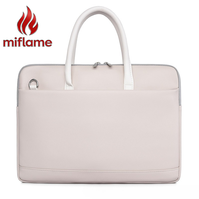 Slim Laptop Bag with Shockproo - Briefcase Leather Slim ulasan dan harga