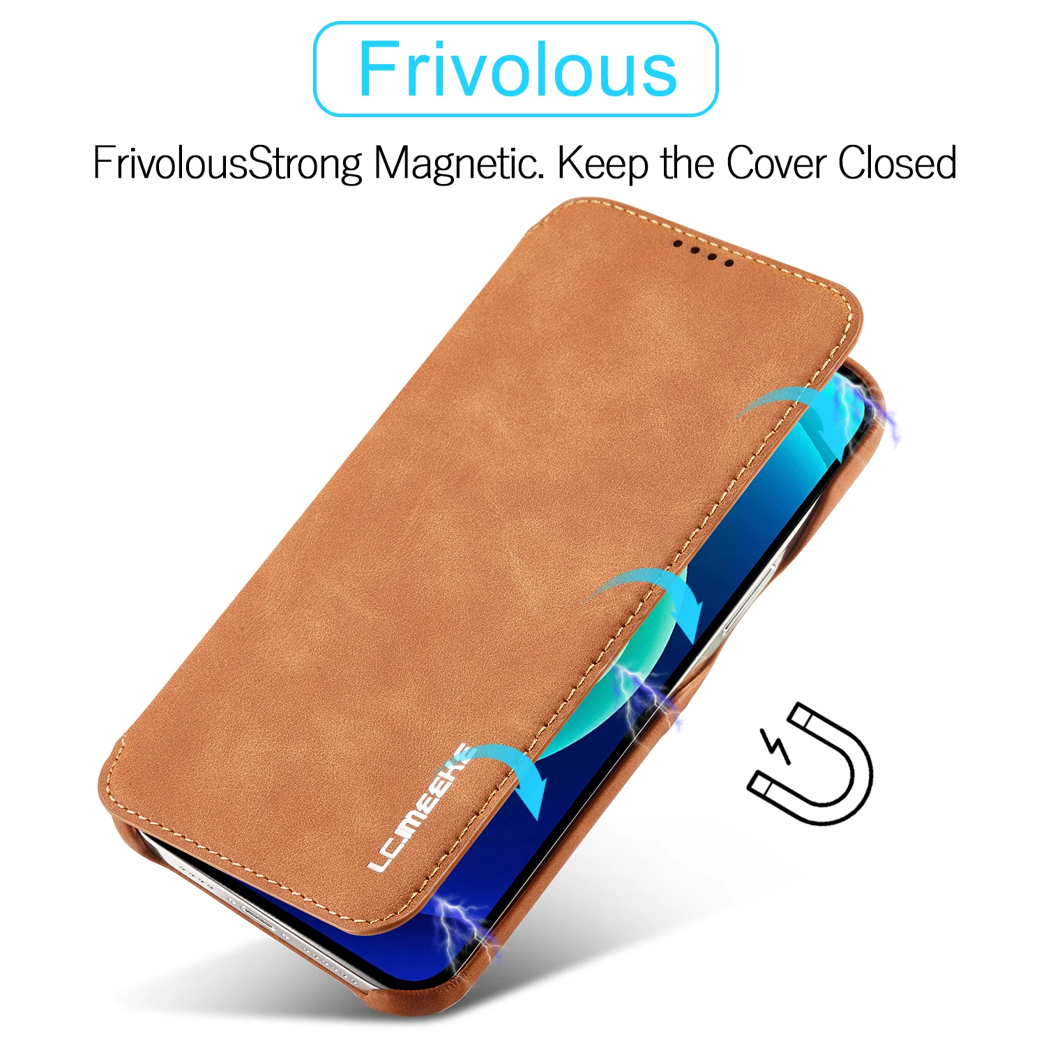 Leather Flip Wallet Magnetic C - Briefcase Leather Slim ulasan dan harga