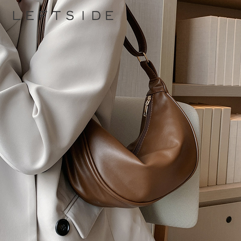 Half Moon Small PU Leather Zip - Luxury Bags Trend 2025 ulasan dan harga