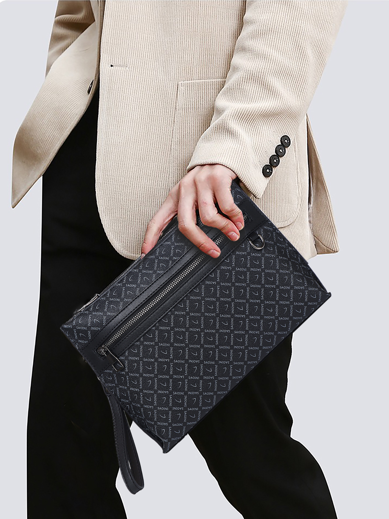 Men's Monogram Clutch Bag - Bl - Tote Bag Leather Monogram ulasan dan harga