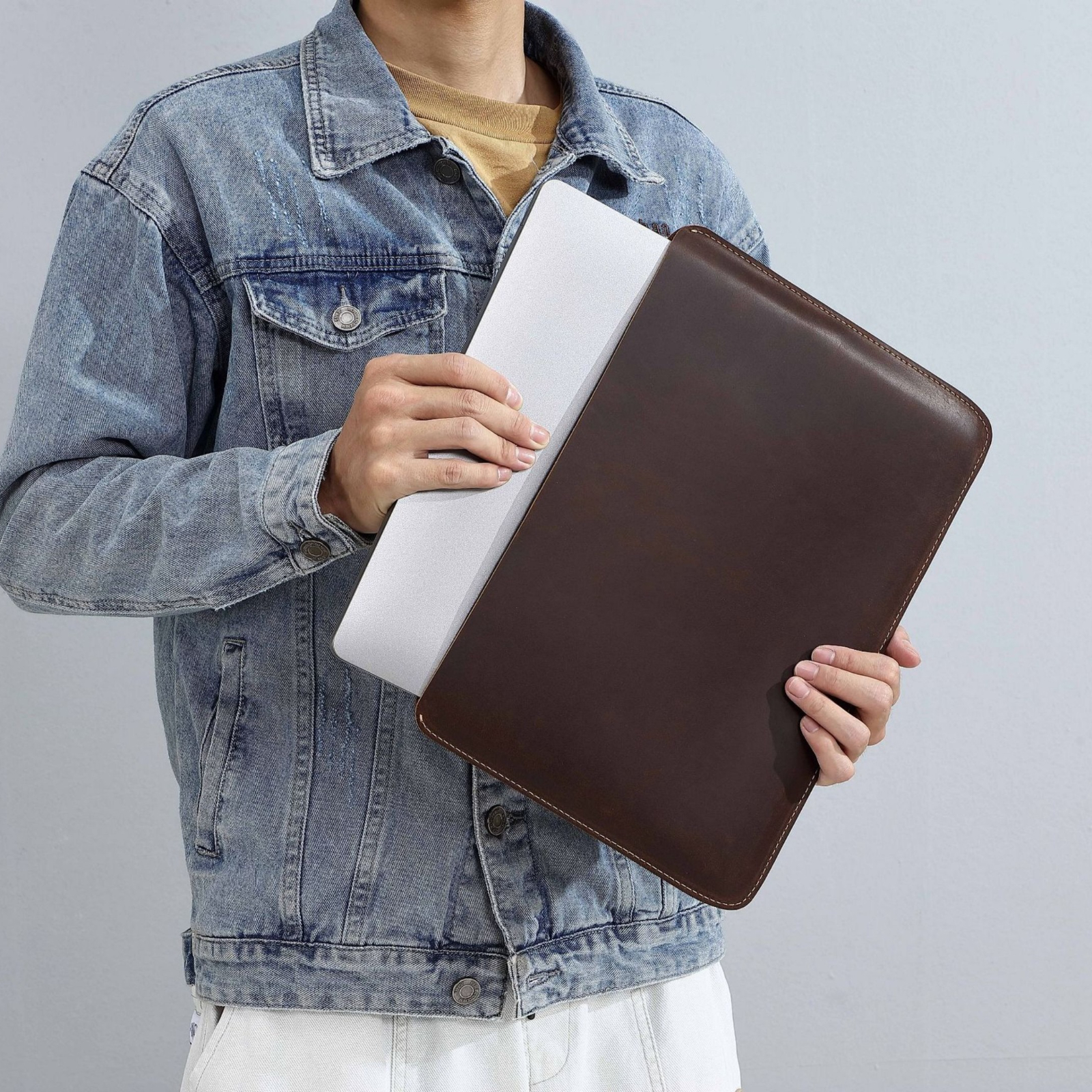 Genuine Leather Slim Laptop Sl - Briefcase Leather Slim ulasan dan harga