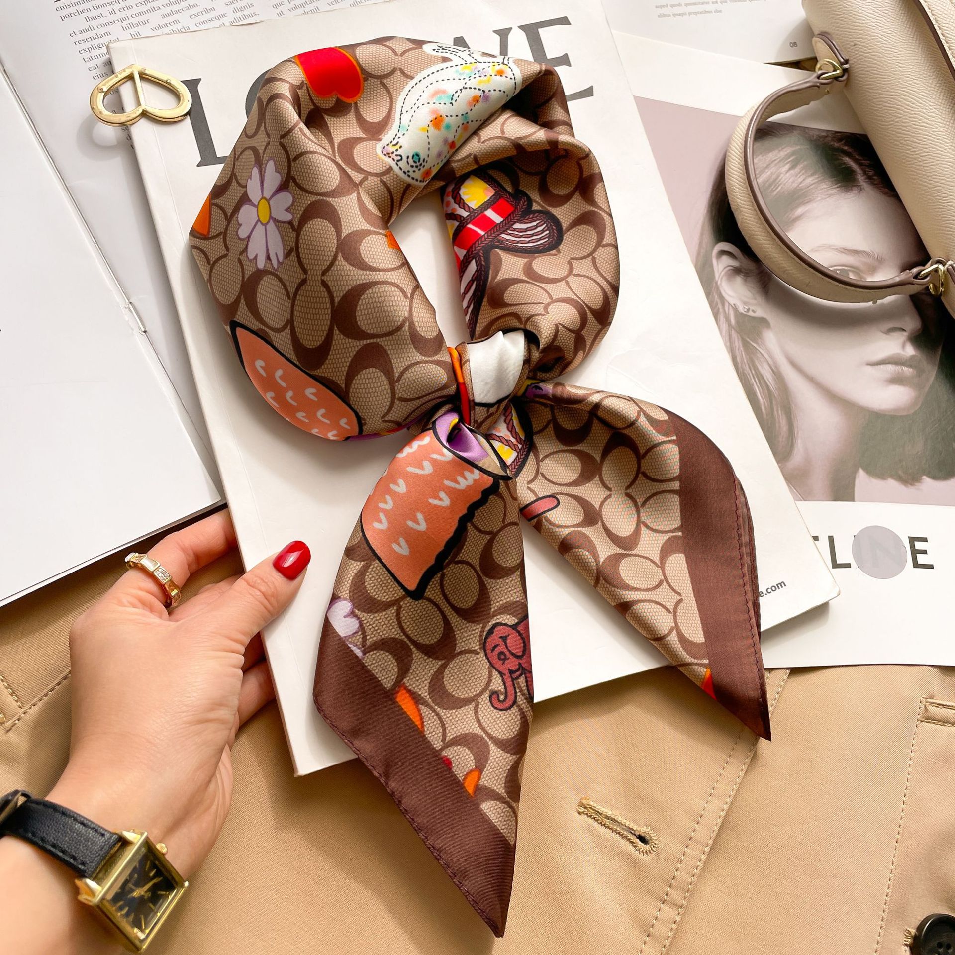 New Silk Square Scarf Women Lu - Luxury Bags Expensive ulasan dan harga