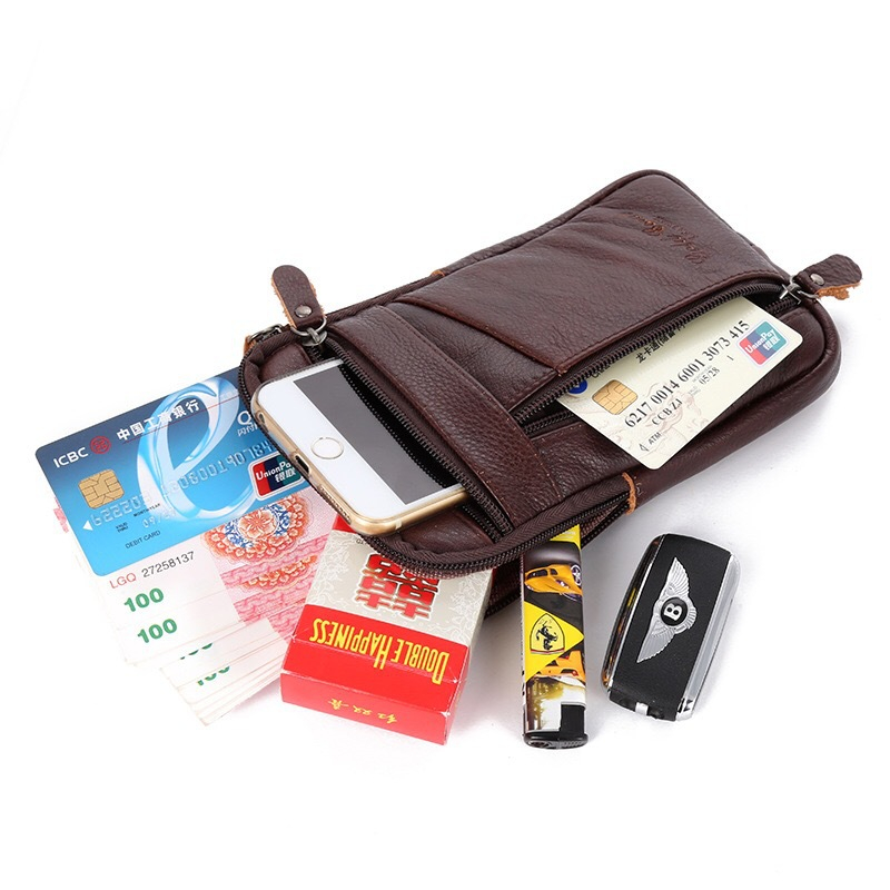 Men Luxury Genuine Leather Pho - Luxury Bags Made ulasan dan harga