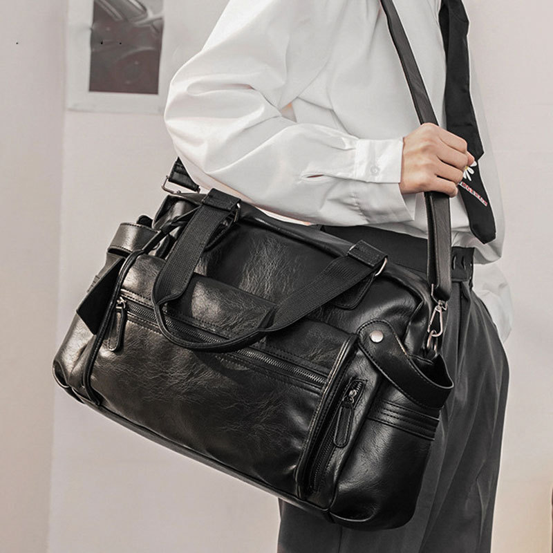 Men PU Leather Briefcase Top-H - Luxury Bags With Zipper ulasan dan harga