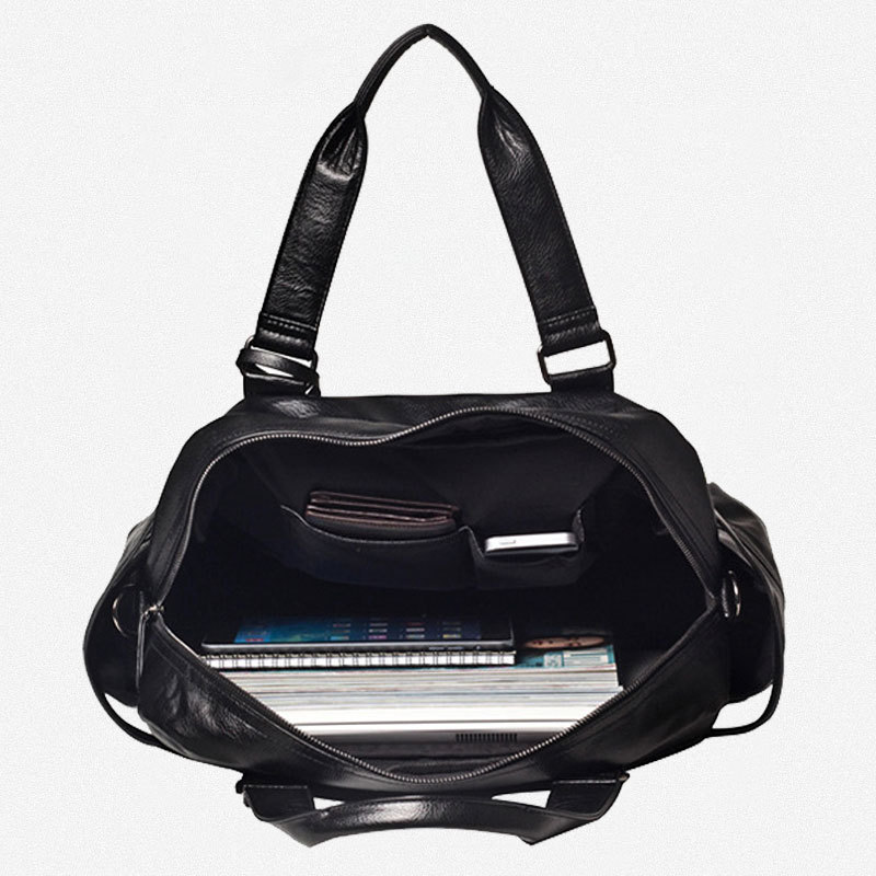 Men PU Leather Briefcase Top-H - Luxury Bags With Zipper ulasan dan harga