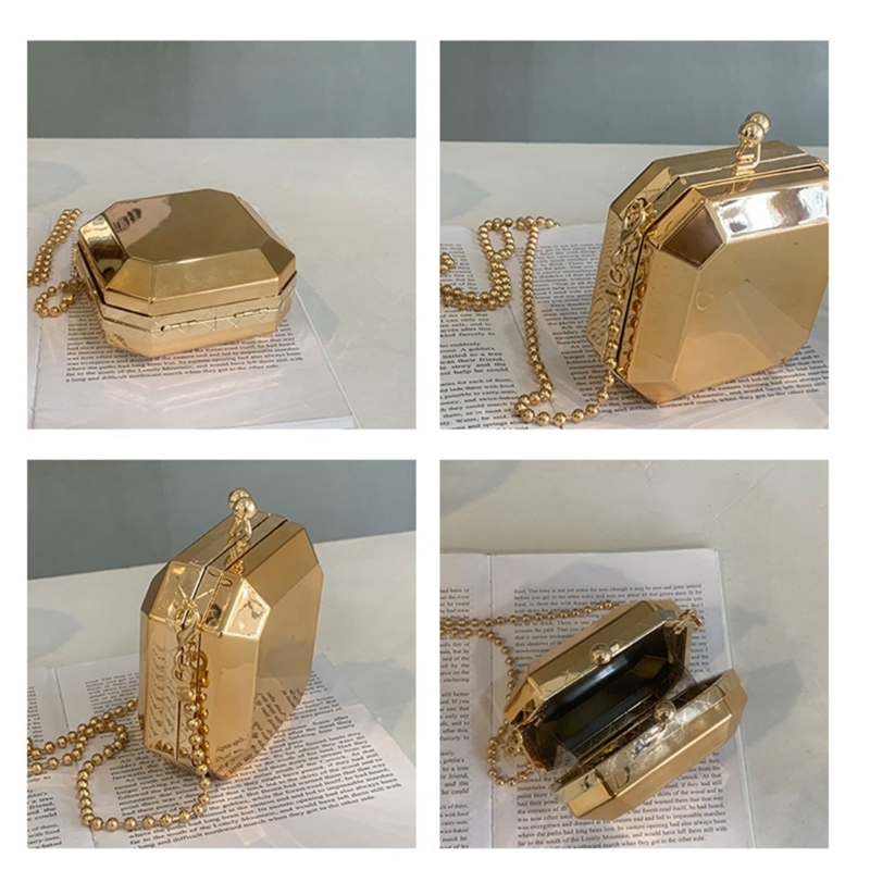 Mini Luxury Gold Party Evening - Luxury Bags With Zipper ulasan dan harga