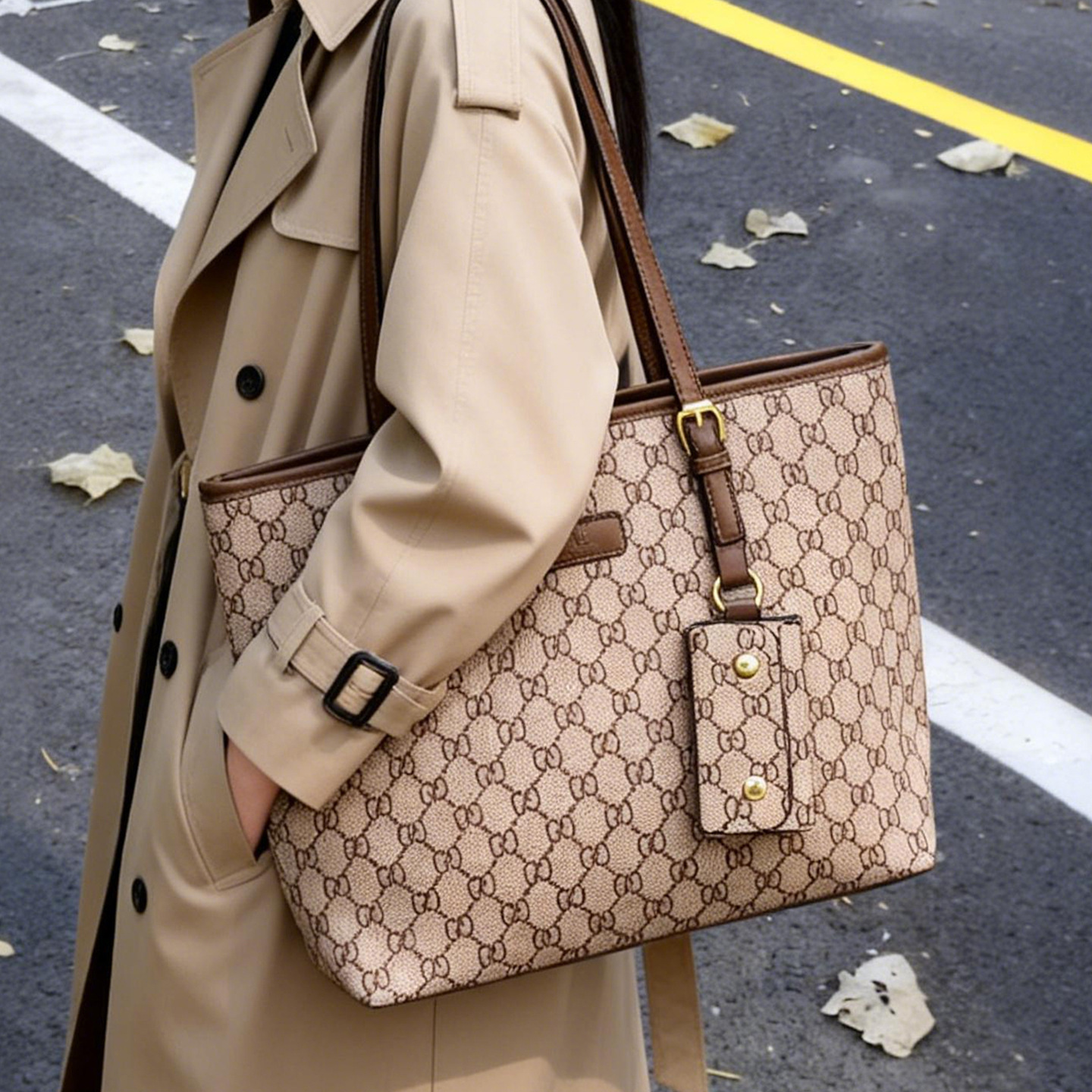 2026 Luxury Monogram Tote Set, - Tote Bag Leather Monogram ulasan dan harga