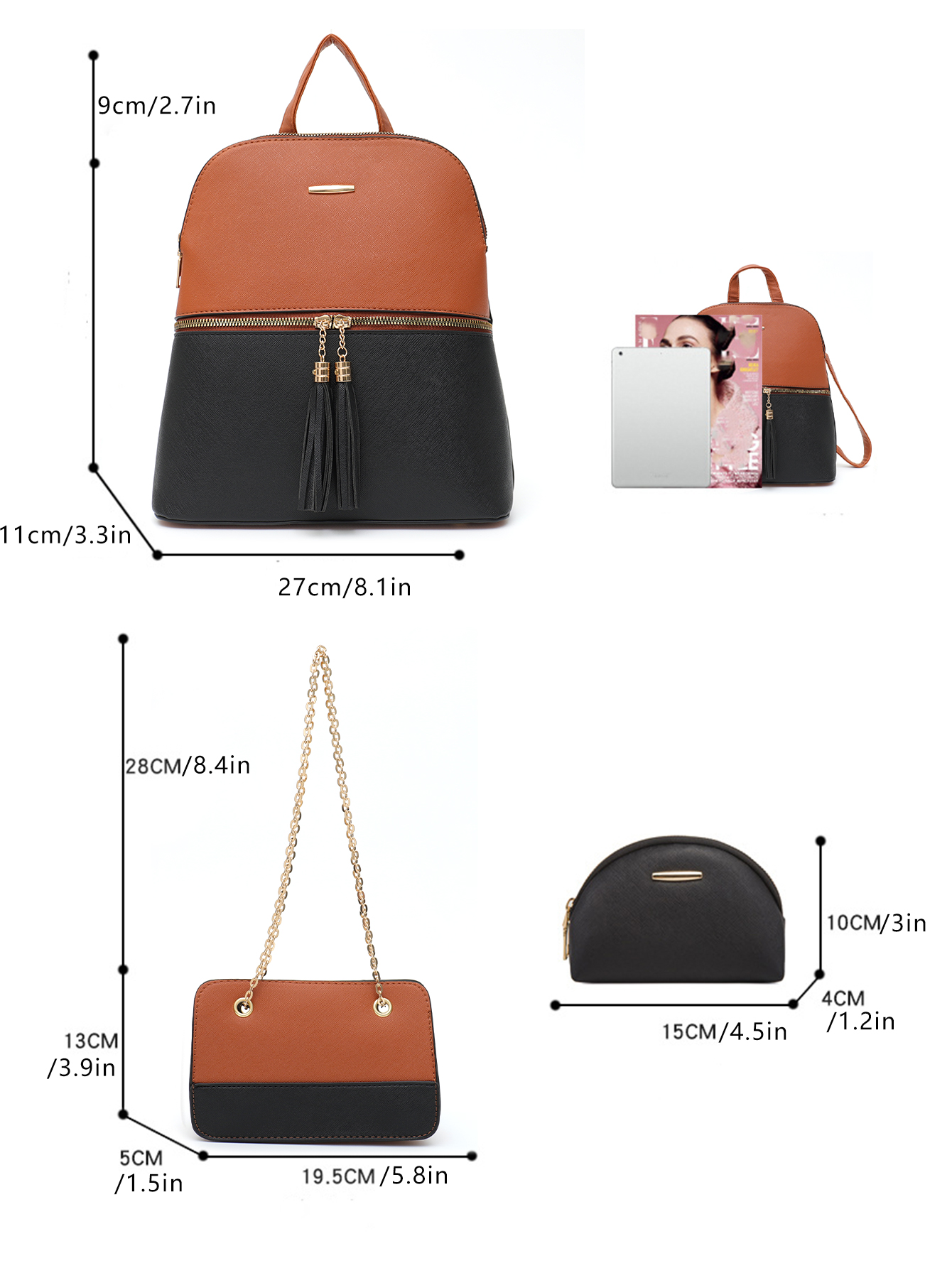 4 PCS Bags Set Women's Fashion - Luxury Bags With Zipper ulasan dan harga