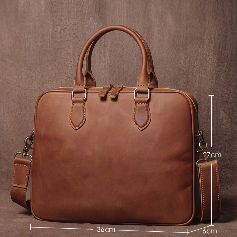 GURO Men Crazy Horse Cowhide B - Luxury Bags With Zipper ulasan dan harga