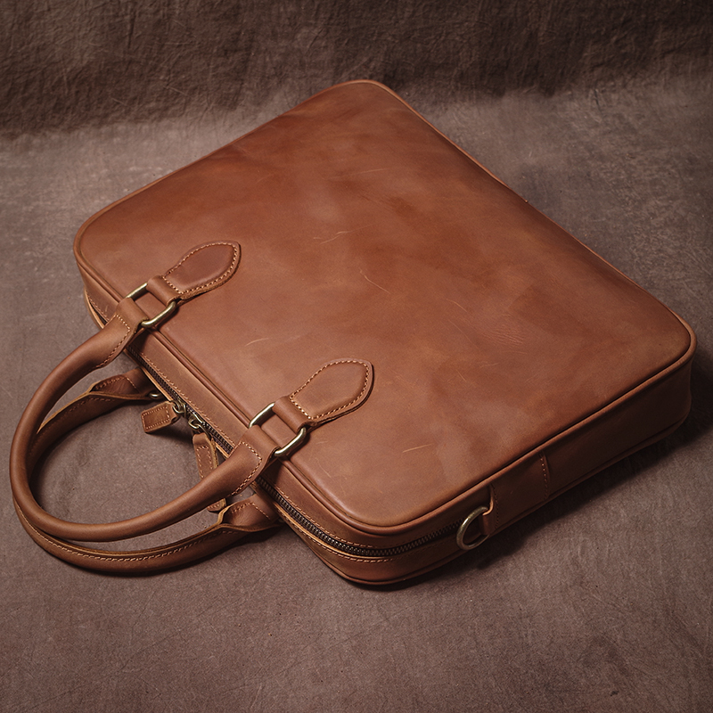 GURO Men Crazy Horse Cowhide B - Luxury Bags With Zipper ulasan dan harga