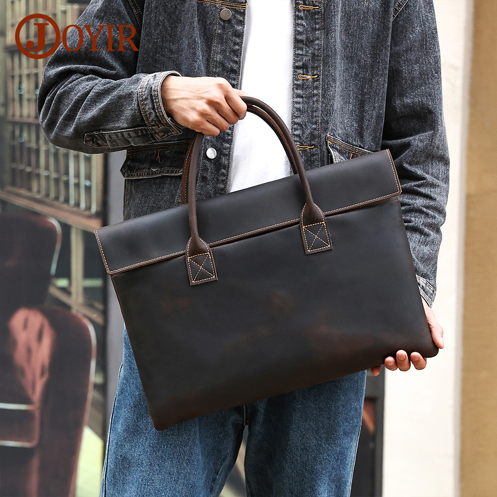 JOYIR Genuine Leather Vintage  - Briefcase Leather Slim ulasan dan harga