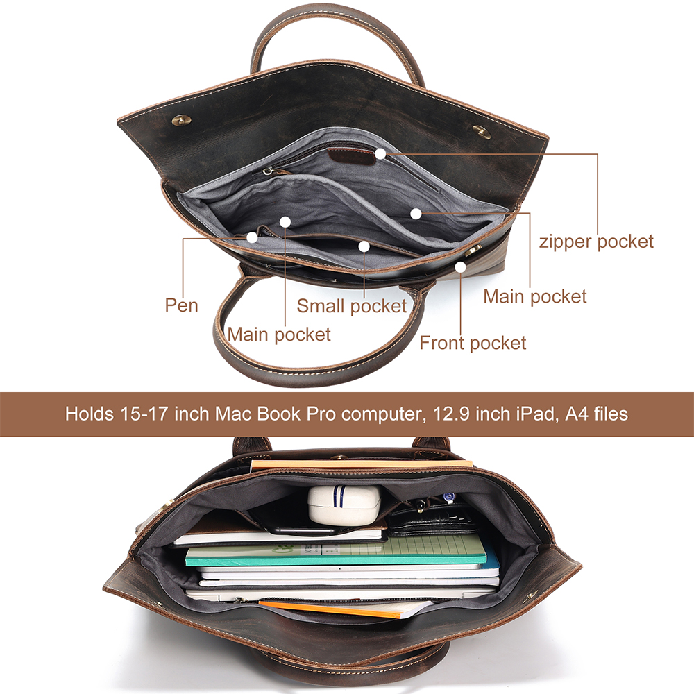 JOYIR Genuine Leather Vintage  - Briefcase Leather Slim ulasan dan harga