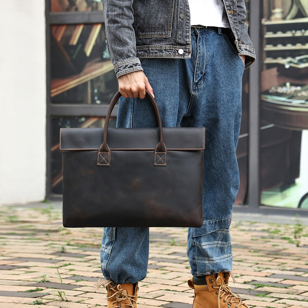 JOYIR Genuine Leather Vintage  - Briefcase Leather Slim ulasan dan harga