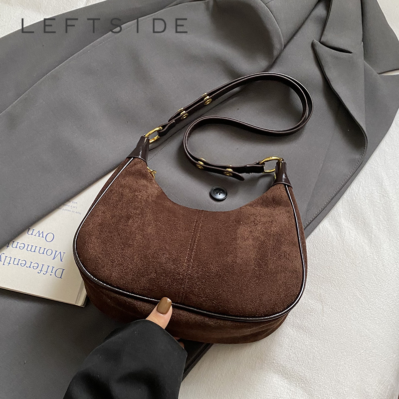 LEFTSIDE Women Small Suede Sho - Luxury Bags Trend 2025 ulasan dan harga