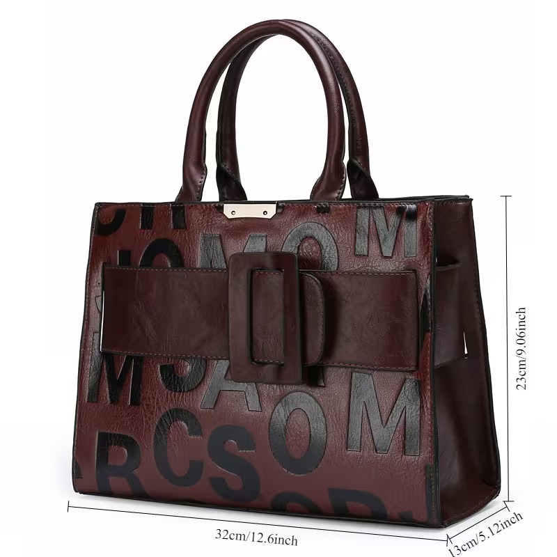 3pcs Women's Monogram Embossed - Tote Bag Leather Monogram ulasan dan harga