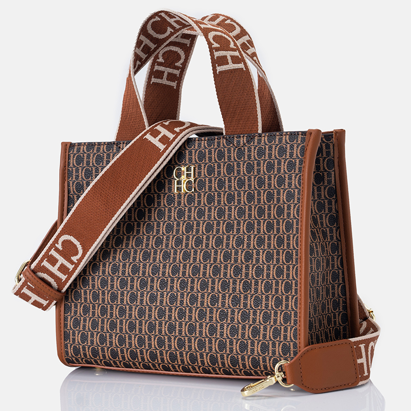 CH Monogram Embossed Tote Bag  - Tote Bag Leather Monogram ulasan dan harga