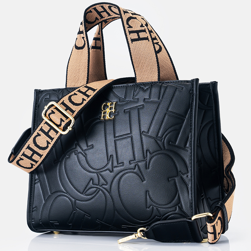 CH Monogram Embossed Tote Bag  - Tote Bag Leather Monogram ulasan dan harga